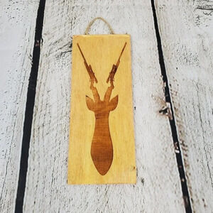 Deer Hunt 3x7in Wood Sign